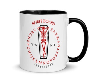 Coffin Ouija Board Mug, Black Handle