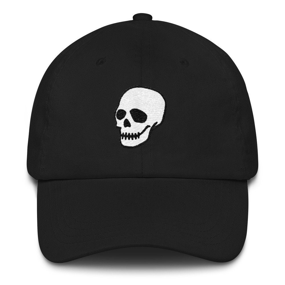 Black and White Skull Baseball Hat 