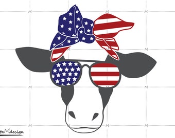 Download Patriotic Cow Svg Etsy