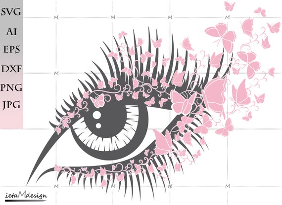 Download Free Makeup With Butterflies Digital File Eye Svg Butterfly Svg Etsy SVG Cut Files