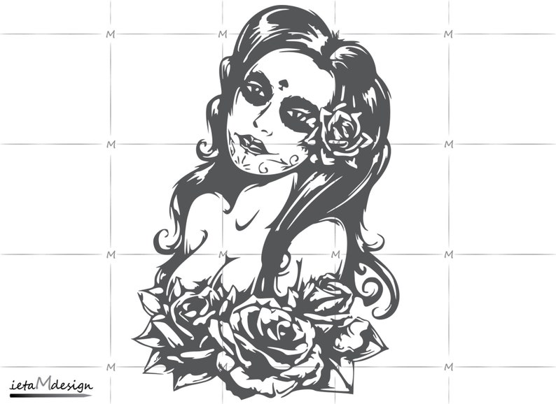 Download Woman Sugar Skull Digital File Woman Svg Sugar Skull Svg ...