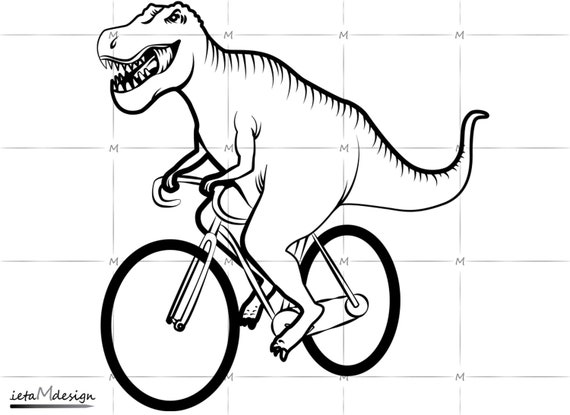 dinosaur on a bike