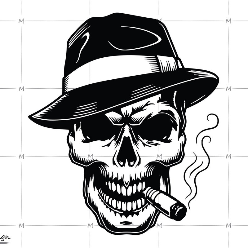 Smoking Skull Svg - Etsy
