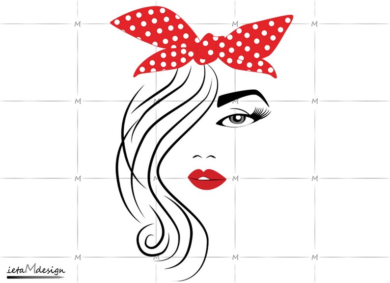 Download Girl with Bandana Digital file Girl SVG Bandana SVG Lips | Etsy