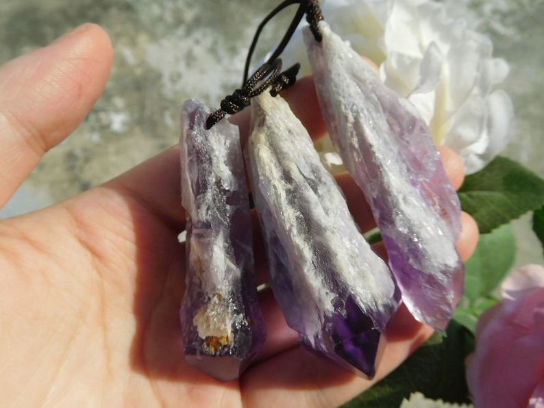 February Birthstone Healing Stone Gift for Girlfriend Wire Wrapped Necklace Purple Amethyst Gemstone Necklace for Woman