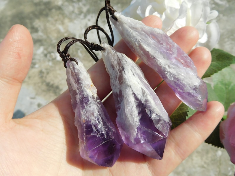 February Birthstone Healing Stone Gift for Girlfriend Wire Wrapped Necklace Purple Amethyst Gemstone Necklace for Woman