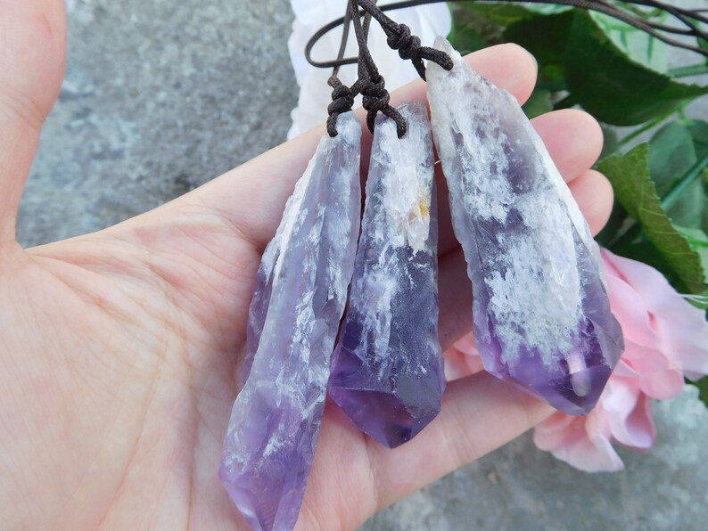 February Birthstone Healing Stone Gift for Girlfriend Wire Wrapped Necklace Purple Amethyst Gemstone Necklace for Woman