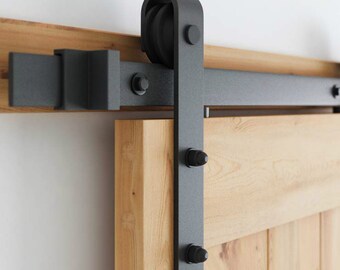 Flower Pattern Black Steel Sliding Barn Door Hardware Closet Etsy