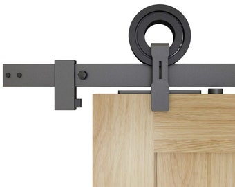 Royal Pattern Black Steel Bypass Sliding Barn Door Hardware Etsy