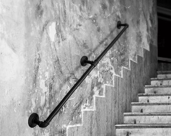 Size : 80cm Length 80-600cm Industrial Wind Iron Pipe Corridor Handrail Guard Bar Retro Water Pipe Handrail Rustic Black Stair banister handrail Stair Handrail