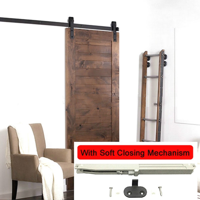 Soft Closing Antique Black Steel Sliding Barn Wood Door Etsy