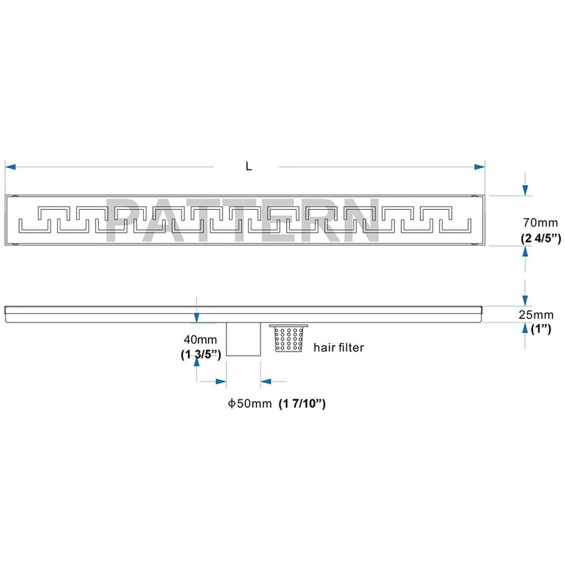 Zipper Cut Brushed Stainless Steel Long Shower Channel Drain Etsy