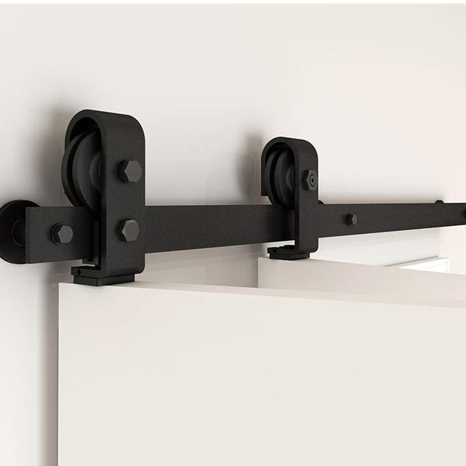 Black Steel Bifold Wood Sliding Barn Door Hardware Track Etsy
