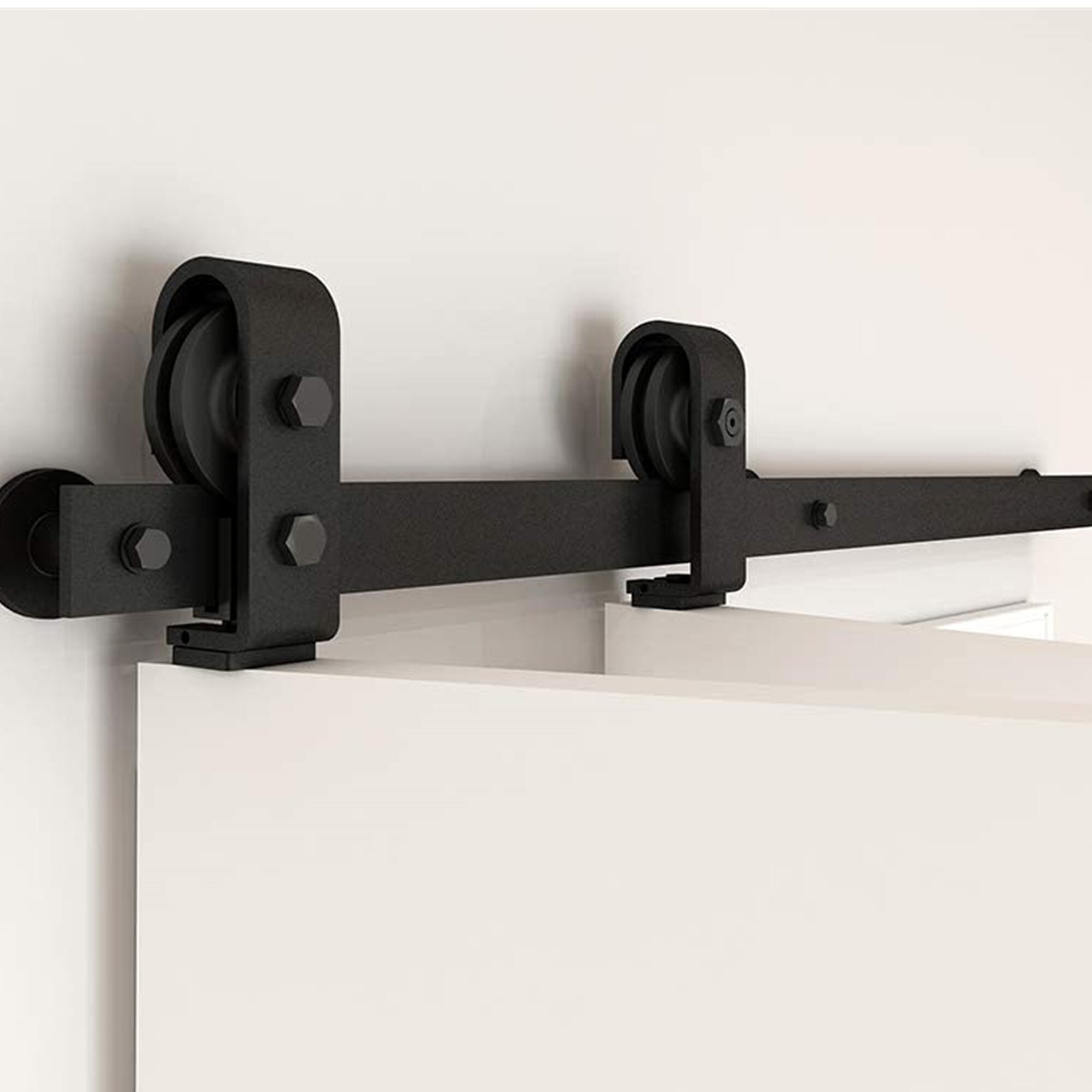 Black Steel Bifold Wood Sliding Barn Door Hardware Track Etsy