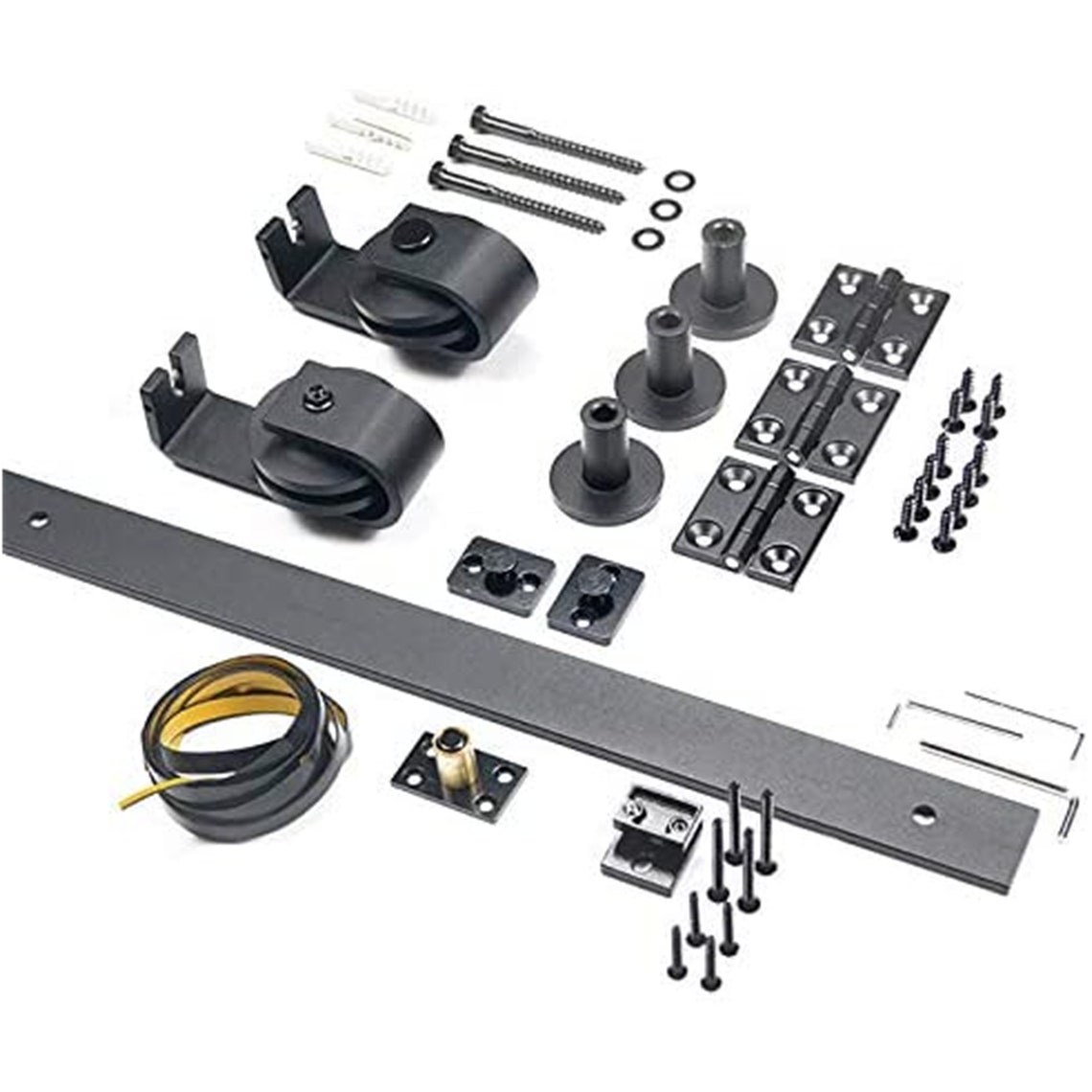 Black Steel Bifold Wood Sliding Barn Door Hardware Track Etsy