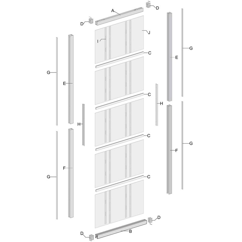 New Interior Black Aluminum Framed French Panel Barn Door | Etsy