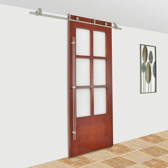 Top Ceiling Mount Brushed Stainless Steel Wood Sliding Single Etsy