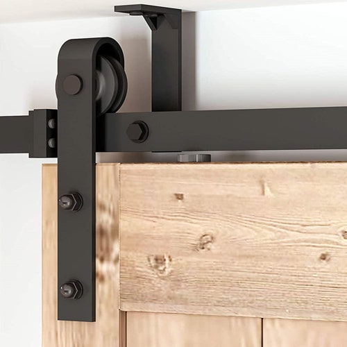 DIYHD Ceiling Mount Black Box Track Sliding Barn Door Hardware Etsy