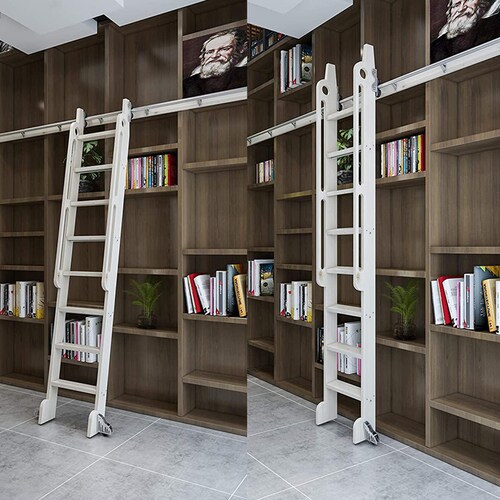 DIYHD Black Steel Rolling Ladder Hardware Sliding Library Etsy