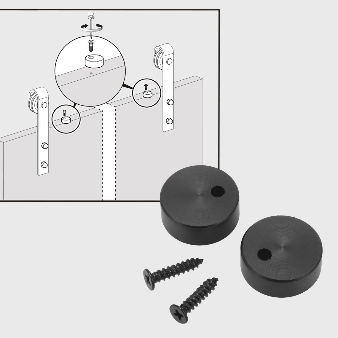 48FT bypass sliding barn double wood door hardware top mount Etsy
