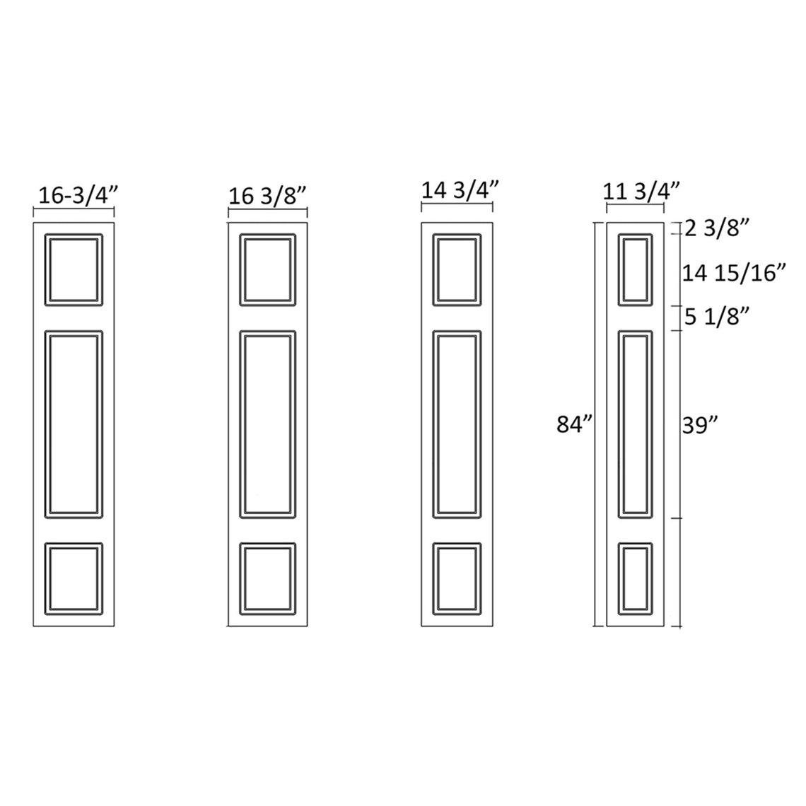 3Panel Style Bifold Closet Door Interior White MDF Sliding Etsy