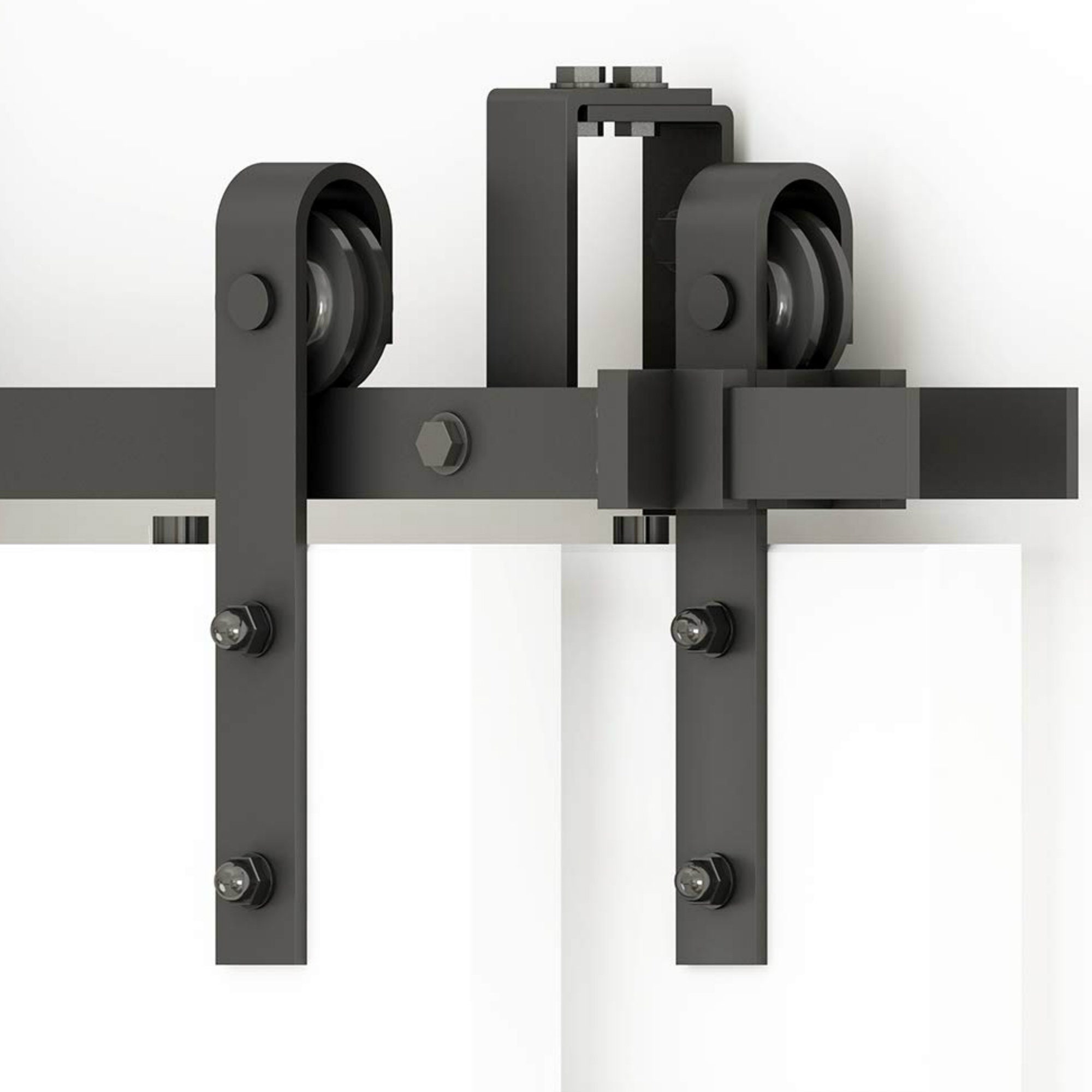 516FT rustic black steel bypass barn door hardware wall mount Etsy