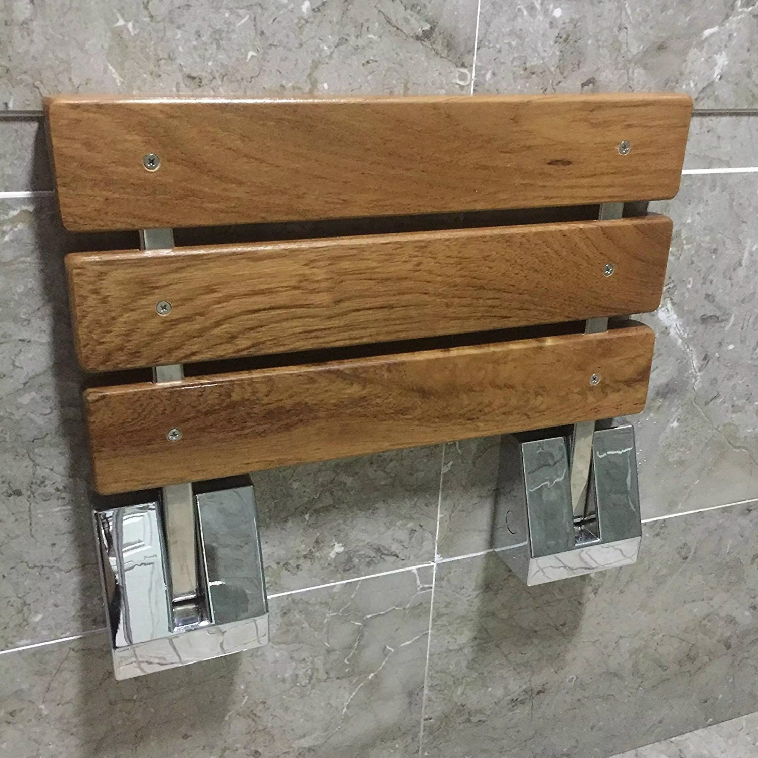153/4 Modern Solid Teak Wood Folding Shower Seat Bench Etsy