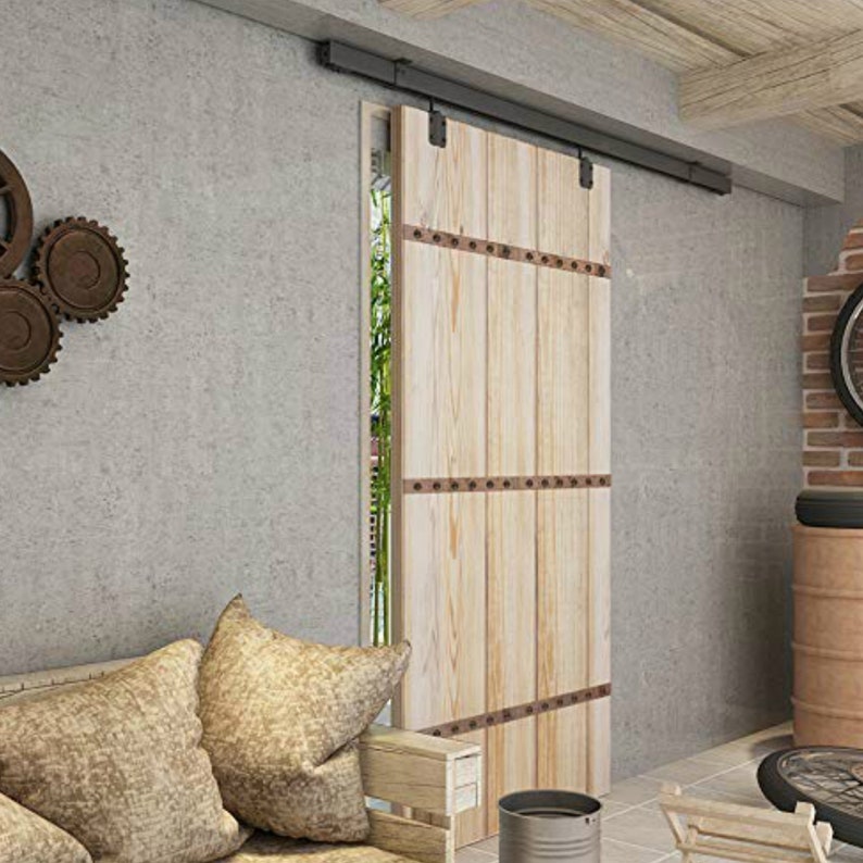 Black Steel Heavy Duty Box Track Ceiling Mount Sliding Barn Etsy