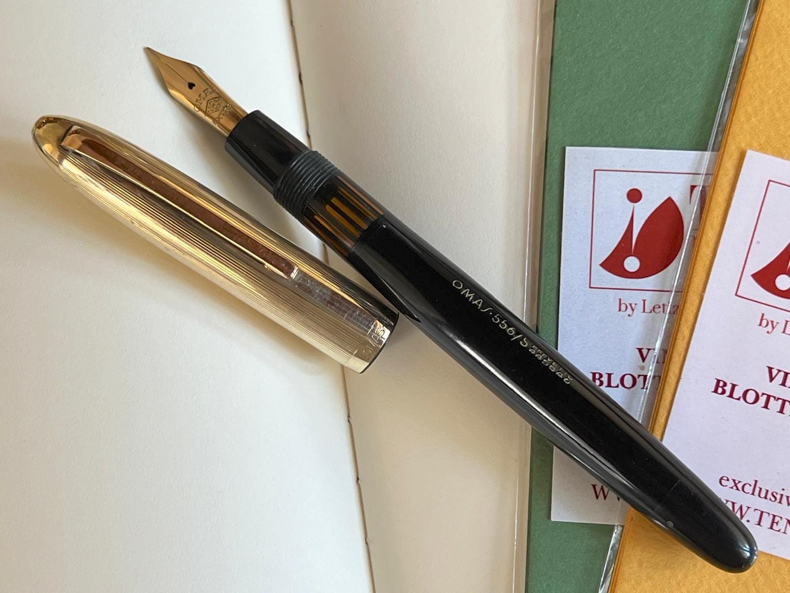 omas 556/S グレーマーブル　万年筆 Omas 556/S With Rolled Gold Cap - Flexible Nib - Fountain Pen - Etsy