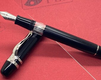 Raro prototipo Visconti Ragtime - penna stilografica guilloché nera