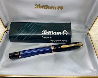 Penna stilografica Pelikan M600blu rigata, come nuova