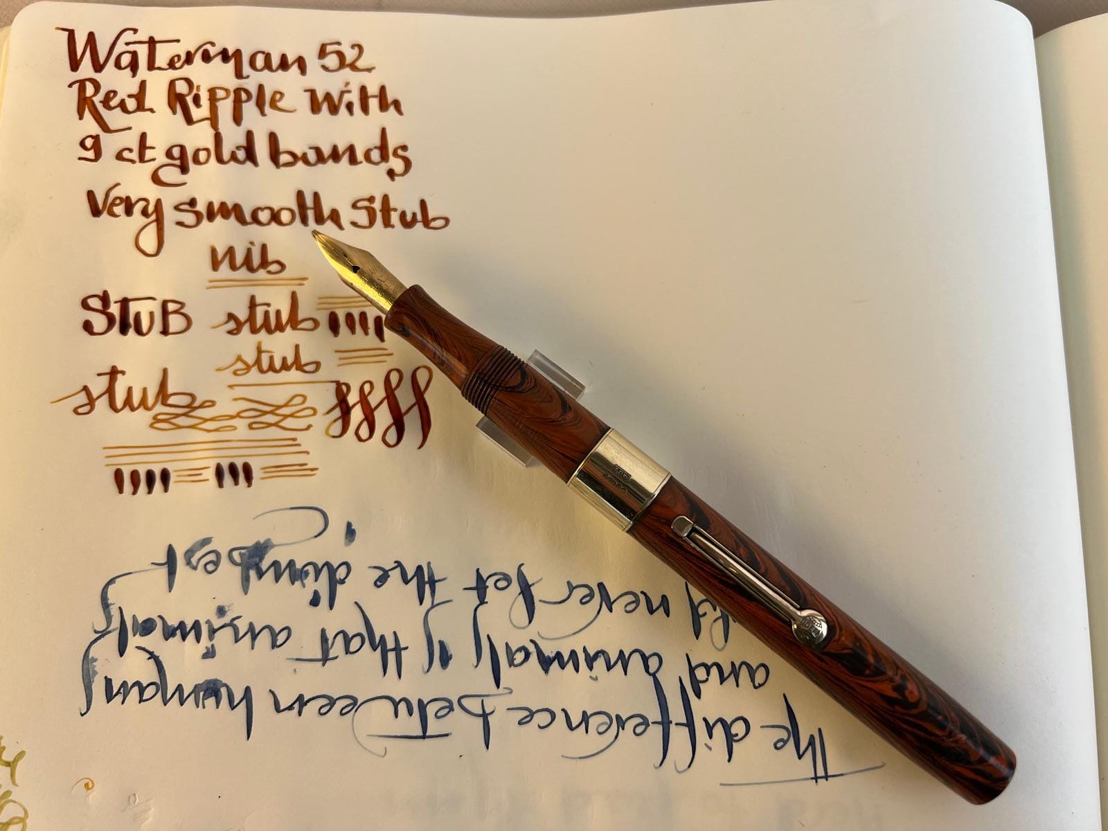 Waterman 52 Red Ripple - Solid Gold Bands - Stub Nib - Etsy