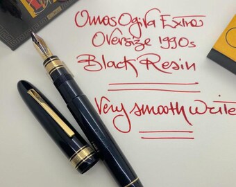 Omas Extra Ogiva - black resin 1990s - NOS