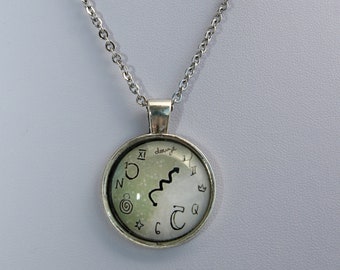 Stainless steel Necklace (only) with cabochon pendant 16/18 inch chain mad clock