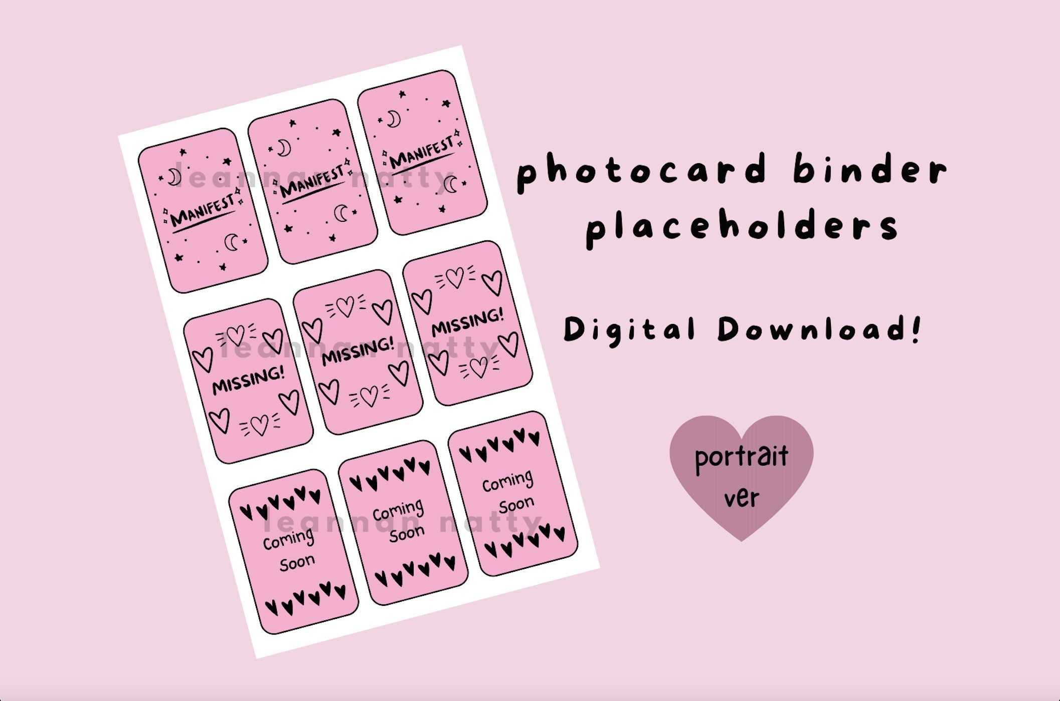 DIGITAL DOWNLOAD Photocard Binder Placeholders Stray Kids 