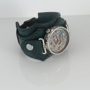 Wrist watch Sterling Silver 925 Solar System, astronomical wrist watch , Women and Men Wrist Watch, Handcrafted Watch, leather strap