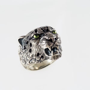 Ring Snow Leopard Sterling Silver 925, Ring for Men, Ring for Women, Armenian Handmade Jewelry, Gift for Him, Gift for Her