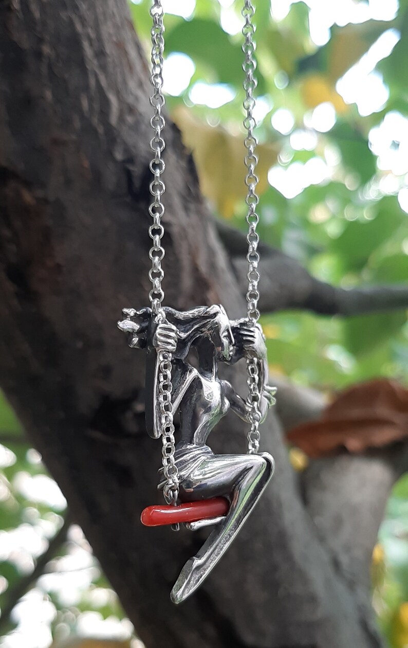 Girl Swing Necklaces Unique Different Color Combine Gold Silver Girl Swing Necklace 10pcs-N016