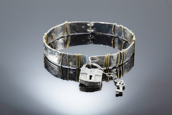 Locking Cage Bracelet | White Gold with All Diamonds - Rachel Katz Jewelry