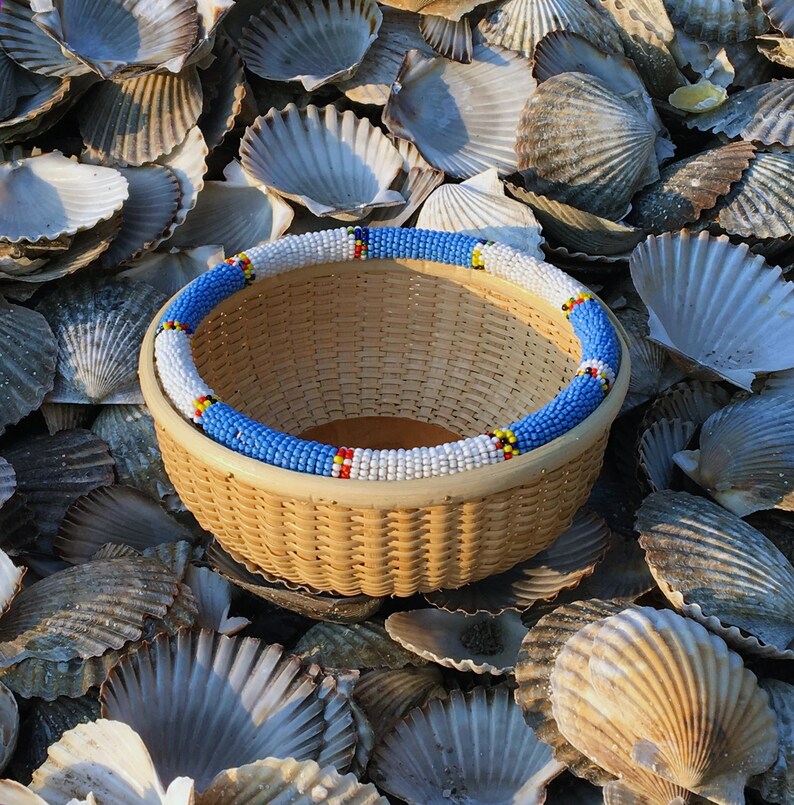 6 Round Nantucket Lightship Basket With Custom Cover Etsy