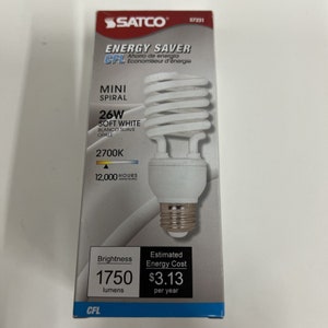 Satco mini spiral 2024 gu24 26w 2700k