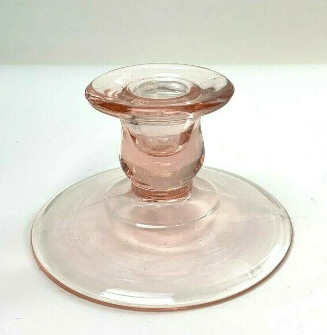 Vintage Depression Glass Pink Candle Holders Set of 2 5 Etsy