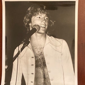 Andy Gibb 8x10 Black & White Photo Print - Chest Open Shirt - 627