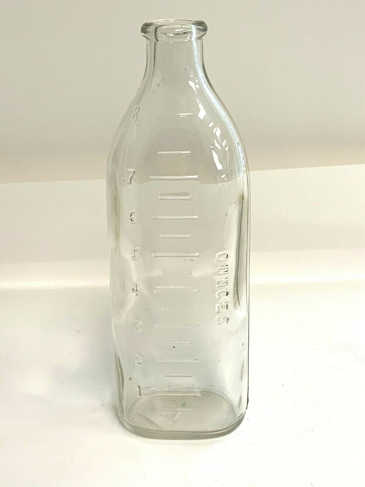 Vintage Milk Bottle Holds 8 Oz Glass 