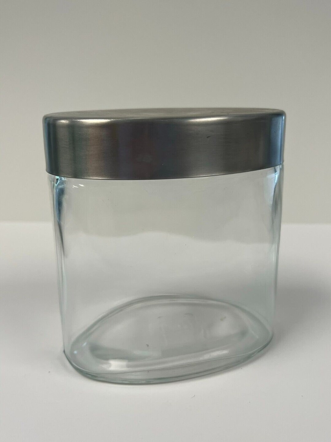 Oval Glass Jar With Stainless Steel Lid 5.25x5x3 Etsy