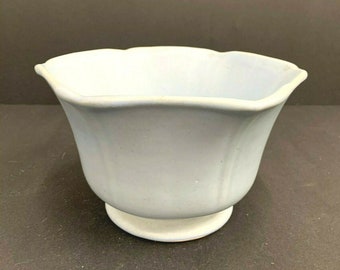 Light Blue Vintage Stoneware Bowl 4.5" Tall 7.25" Diameter