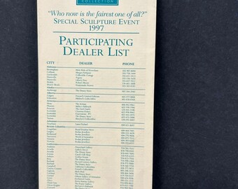 WDCC Special Sculpture Event 1997 Participating Dealer List Brochure 8.5"x3.5"