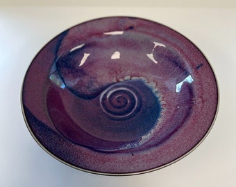 Vintage Purple and Blue Serving Bowl 10" Diameter