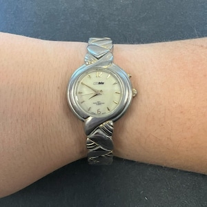 GloBlu Water Resistant Quartz Watch Silver Stainless Steel Back with Gold Accent