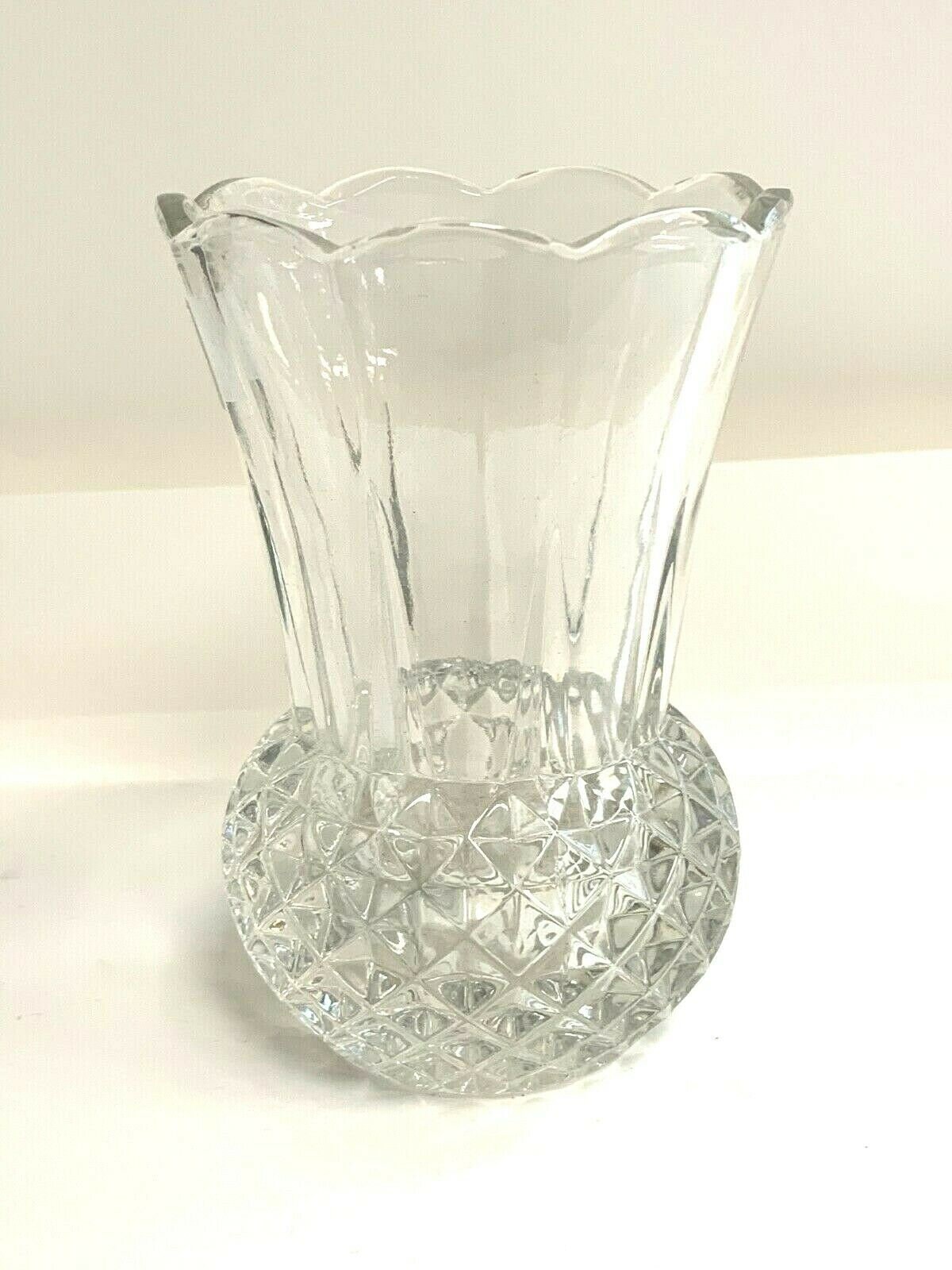 Clear Crystal Vase Round Base 5.5 Tall 3.5 Wide Etsy